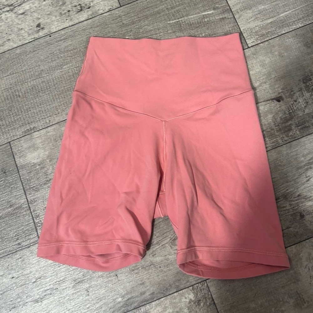 aerie coral high-waist biker shorts!